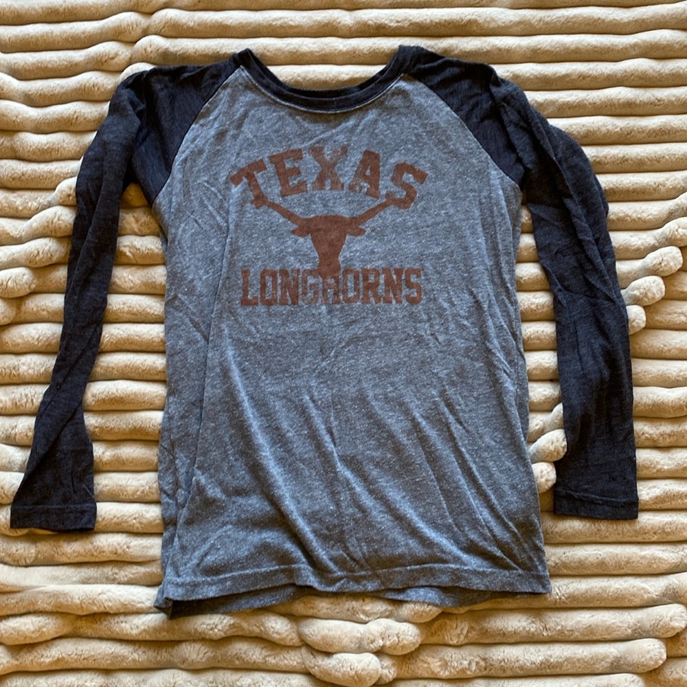Texas Longhorns, Gray Long Sleeve T-Shirt Size Large 14/16